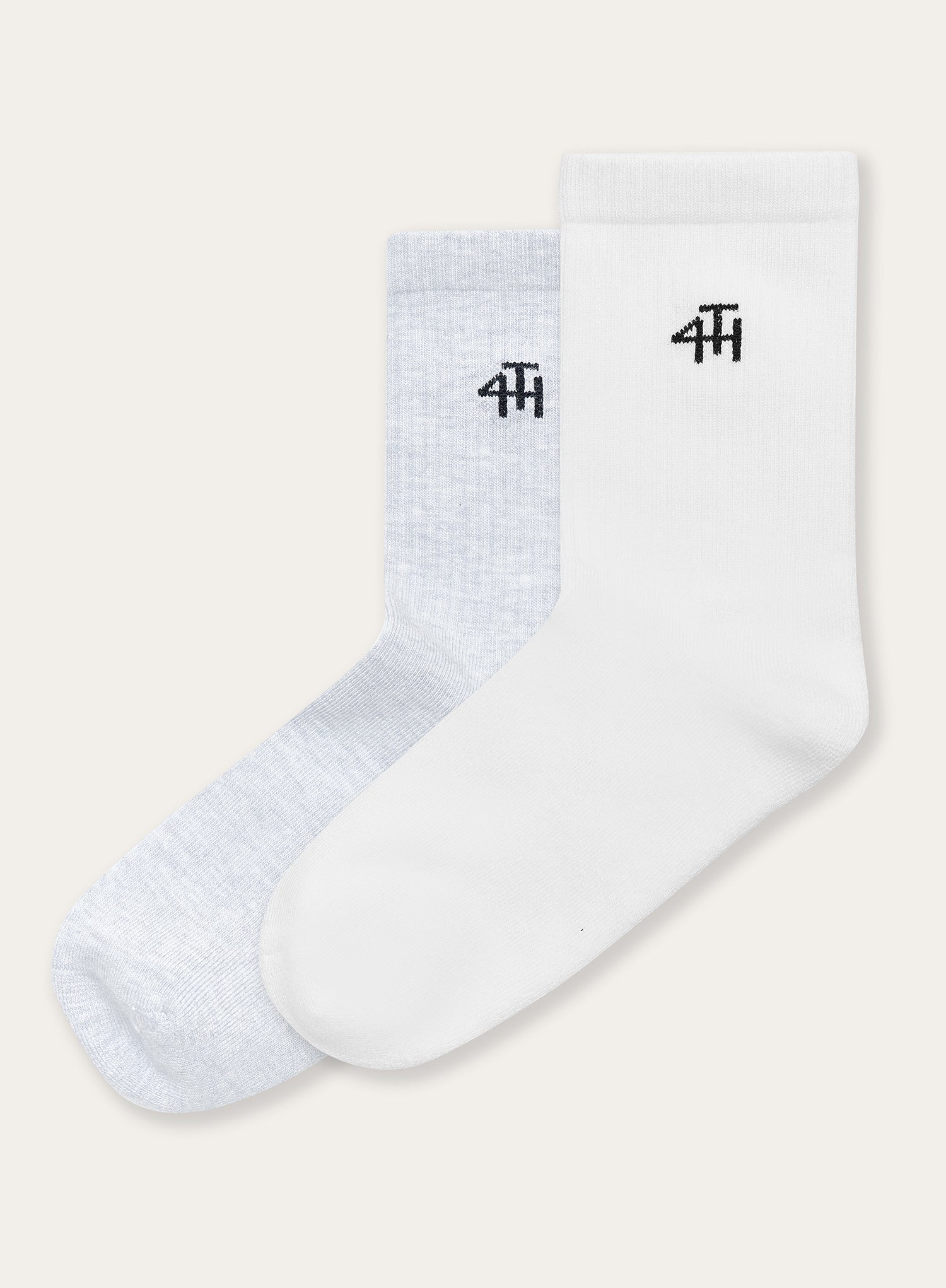 White & Grey Multipack 4th Branded Socks